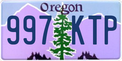 OR license plate 997KTP