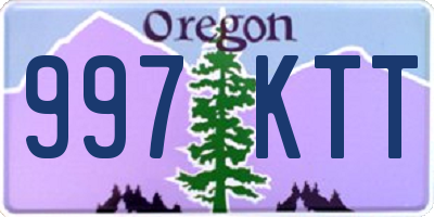 OR license plate 997KTT