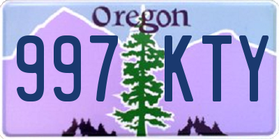 OR license plate 997KTY
