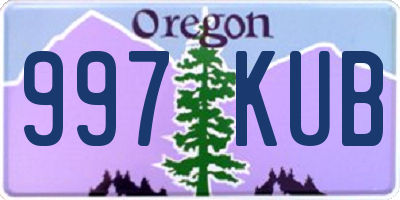 OR license plate 997KUB