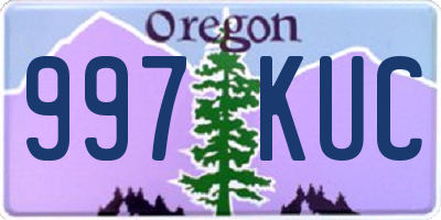 OR license plate 997KUC