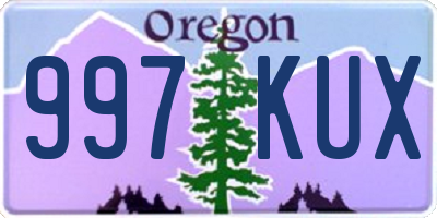 OR license plate 997KUX