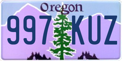 OR license plate 997KUZ