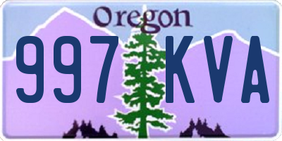 OR license plate 997KVA
