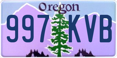 OR license plate 997KVB