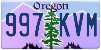OR license plate 997KVM