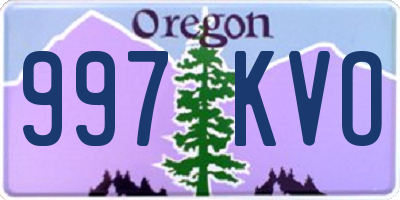 OR license plate 997KVO