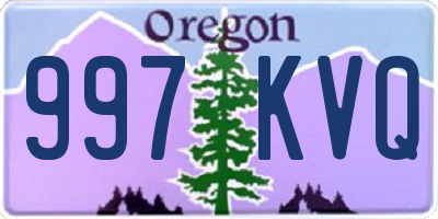 OR license plate 997KVQ