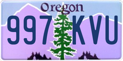 OR license plate 997KVU