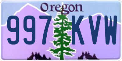 OR license plate 997KVW