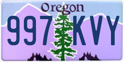 OR license plate 997KVY