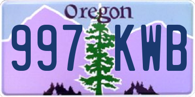 OR license plate 997KWB