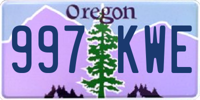 OR license plate 997KWE