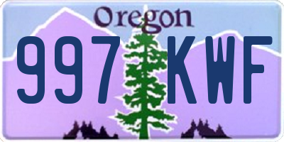 OR license plate 997KWF