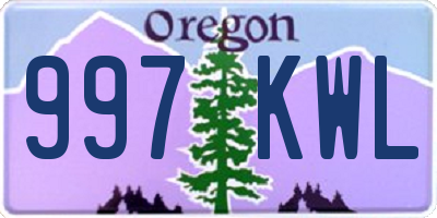 OR license plate 997KWL