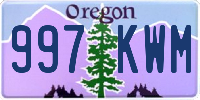 OR license plate 997KWM