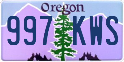 OR license plate 997KWS