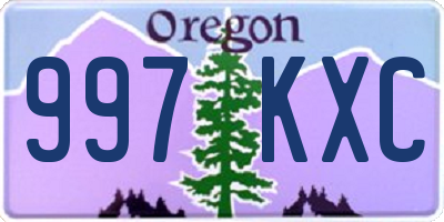 OR license plate 997KXC