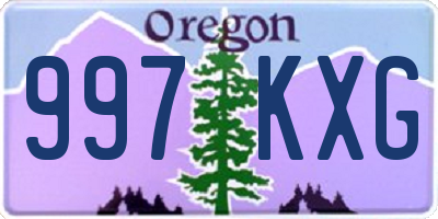 OR license plate 997KXG