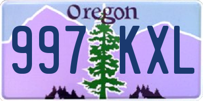 OR license plate 997KXL