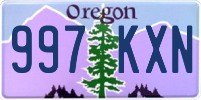 OR license plate 997KXN