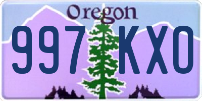 OR license plate 997KXO