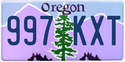 OR license plate 997KXT