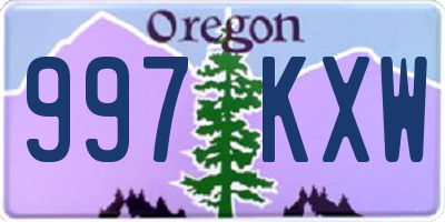 OR license plate 997KXW