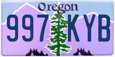 OR license plate 997KYB