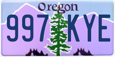 OR license plate 997KYE