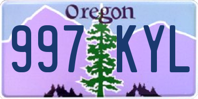 OR license plate 997KYL