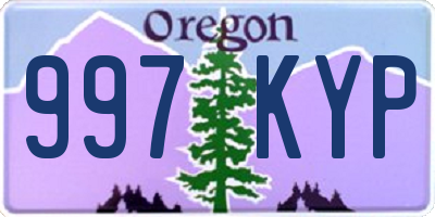 OR license plate 997KYP