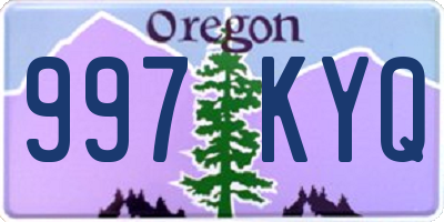 OR license plate 997KYQ
