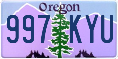 OR license plate 997KYU