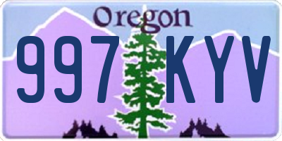 OR license plate 997KYV