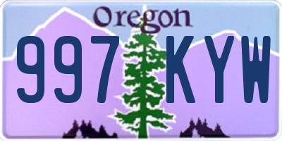 OR license plate 997KYW