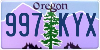 OR license plate 997KYX