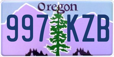OR license plate 997KZB