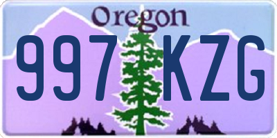 OR license plate 997KZG
