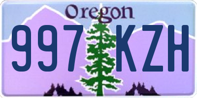 OR license plate 997KZH