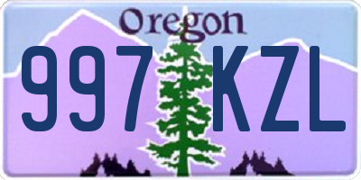 OR license plate 997KZL