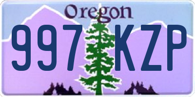 OR license plate 997KZP
