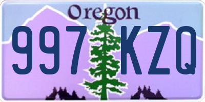 OR license plate 997KZQ