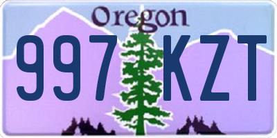 OR license plate 997KZT