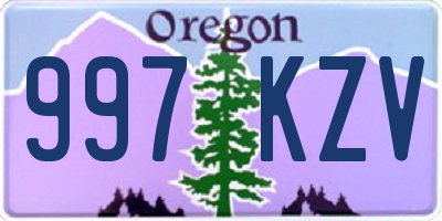 OR license plate 997KZV