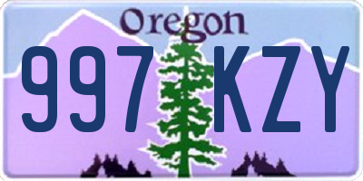 OR license plate 997KZY