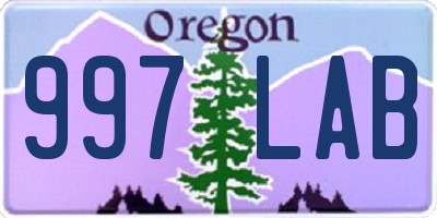 OR license plate 997LAB