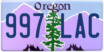 OR license plate 997LAC