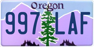 OR license plate 997LAF