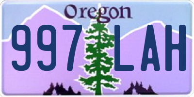 OR license plate 997LAH